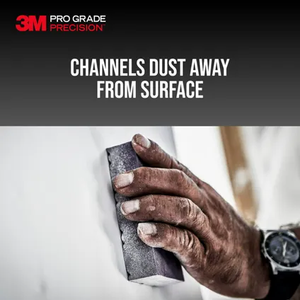 Éponge abrasive 3M Pro Grade Precision Dust Channeling Block grain 80 moyen 12pcs/paquet 6
