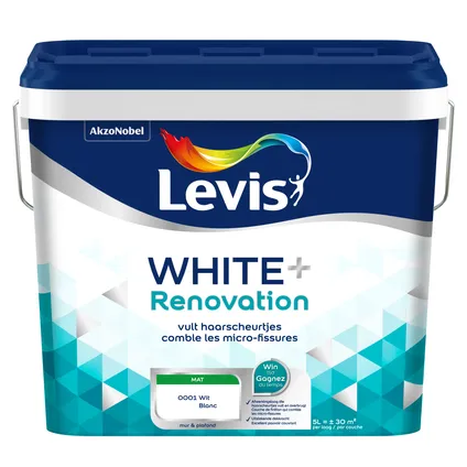 Levis rénovation peinture murale blanche 5L 2