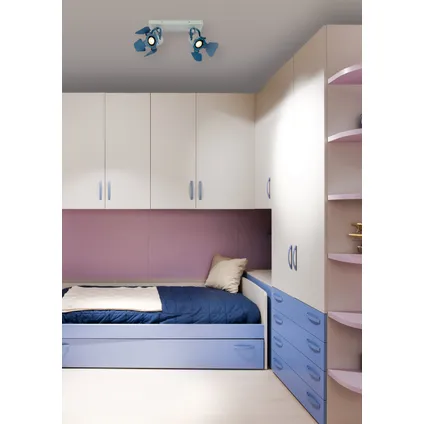 Spot chambres d'enfant Lucide Picto bleu 2xGU10 6