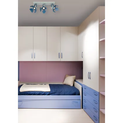Spot chambres d'enfant Lucide Picto bleu 3xGU10 5