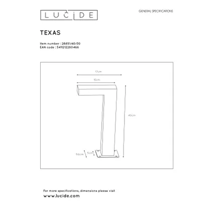 Lucide sokkellamp LED Texas zwart 6W 3