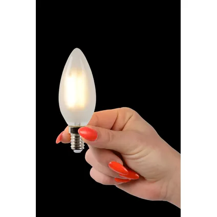 Ampoule LED flamme Lucide verre mat C37 gradable E14 4W 2