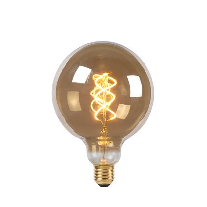 Lucide ledfilamentlamp gerookt glas G125 dimbaar E27 5W