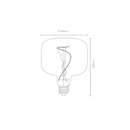 Ampoule filament LED Lucide noir G118 gradable E27 4W 4