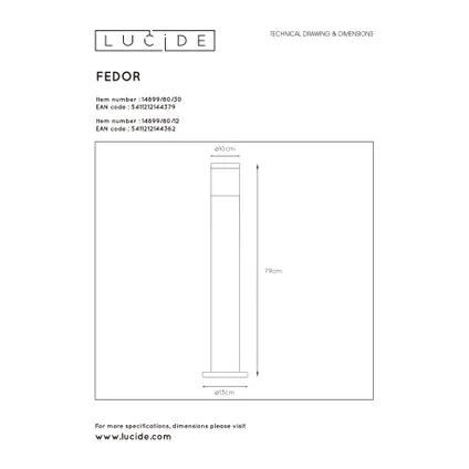 Lucide sokkellamp Fedor chroom E27 5