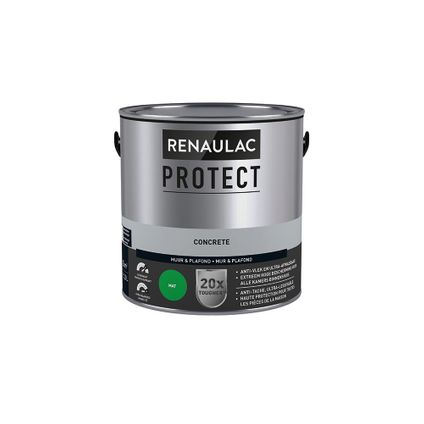 Peinture mur et plafond Renaulac Protect ultra couvrante concrete mat 2,5L