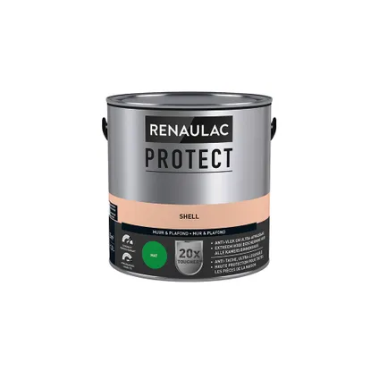Peinture mur et plafond Renaulac Protect ultra couvrante shell mat 2,5L