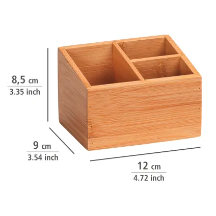 Boîte de rangement Wenko Terra avec 3 compartiments en bambou look naturel 12x85x9cm  16