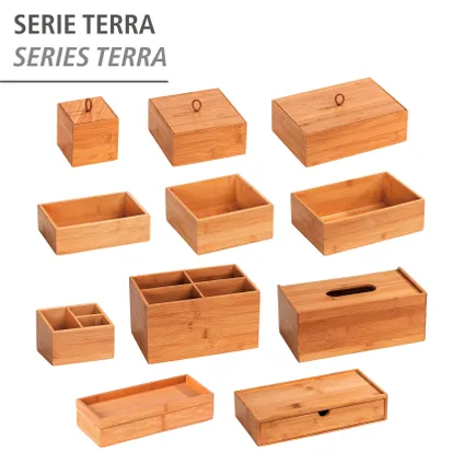 Boîte de rangement Wenko Terra avec 3 compartiments en bambou look naturel 12x85x9cm  7