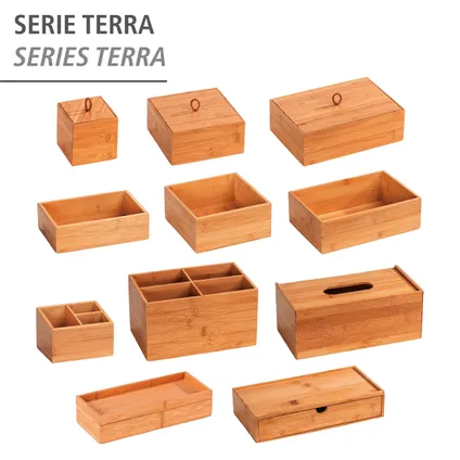 Boîte de rangement Wenko Terra avec 4 compartiments en bambou look naturel 22x12x14cm 7