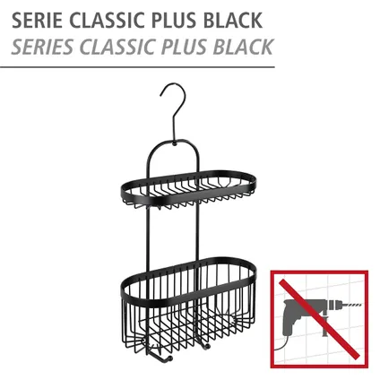Support de douche Wenko Classic Plus à deux niveaux noir 26,5x47x12,5cm 7