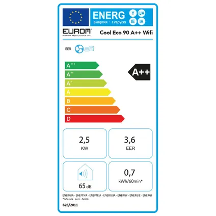 Climatiseur mobile Eurom Cool-Eco 90 A++ wifi 6