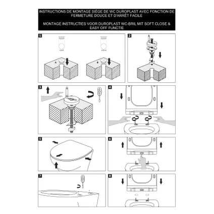 Aquazuro inbouwreservoir set Iris | Quick release & Soft-close toiletzitting | Randloos toiletpot 15