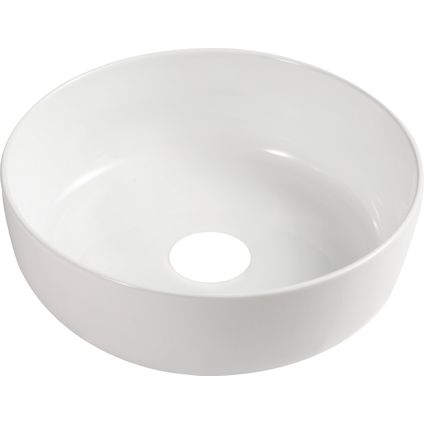 Vasque à poser GO by Van Marcke Adonis ronde porcelaine blanche 38,5x38,5x13,5cm