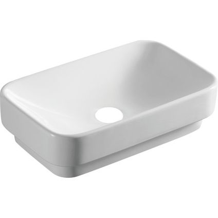 Vasque à poser semi-encastrable GO by Van Marcke Amon rectangulaire porcelaine blanche 49x30x13,5cm