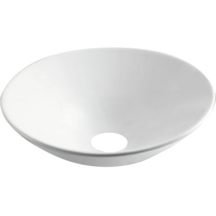 Vasque à poser semi-encastrable GO by Van Marcke Juno ronde porcelaine blanche 42,5x42,5x16,5cm