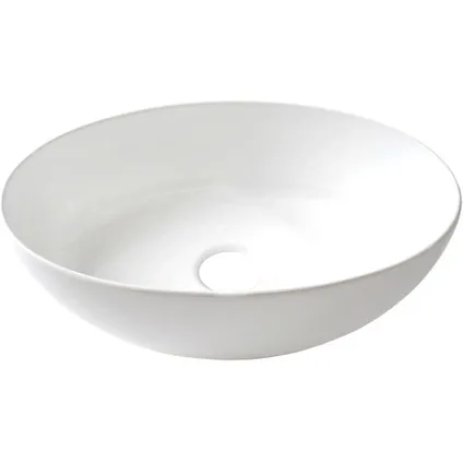 Vasque à poser GO by Van Marcke Ovos ovale porcelaine blanche 45x30x14cm