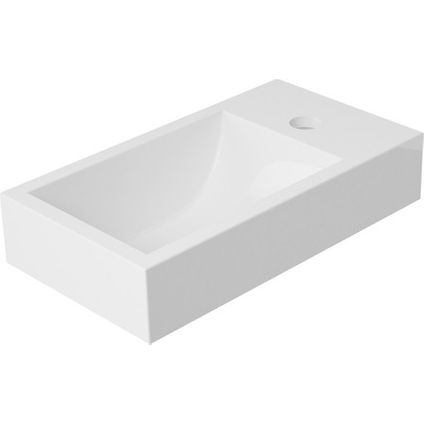 Lave-mains GO by Van Marcke Hugo rectangulaire composite minéral blanc mat 40x22x11,2cm