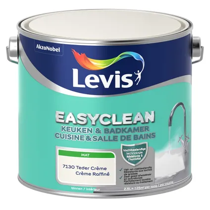 Levis Easyclean muurverf keuken&badkamer teder crème 2,5L 2