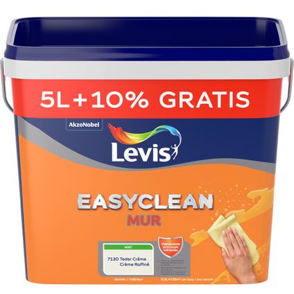 Muur- en plafondverf Easyclean teder crème mat 5L + 10%