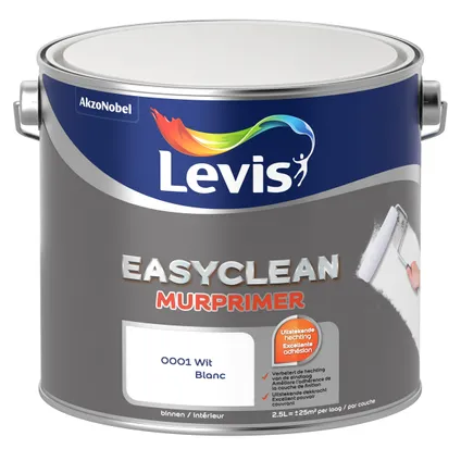 Levis Easyclean primer voor muur -en plafond wit mat 2,5L 2