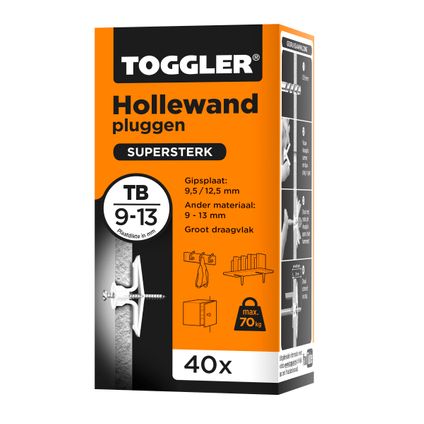 Toggler hollewandplug TB plaatdikte 9-13mm 40st.