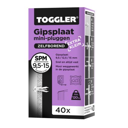 Toggler gipsplaatplug SP-Mini gipsplaat 9-15mm 40st.