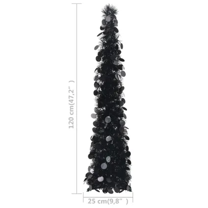 vidaXL Kunstkerstboom pop-up 120 cm PET zwart 5