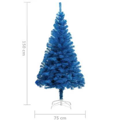 vidaXL Kunstkerstboom met standaard 150 cm PVC blauw 5