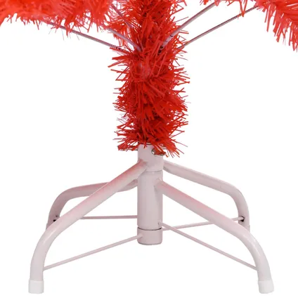 vidaXL Kunstkerstboom met standaard 150 cm PVC rood 4