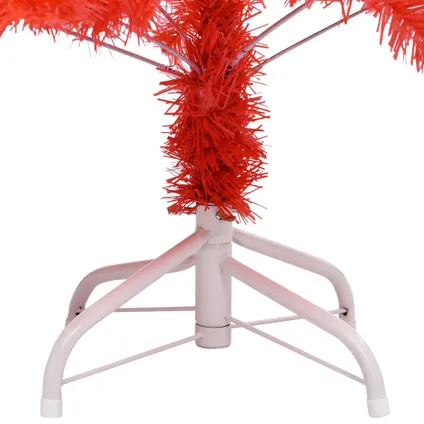 vidaXL Kunstkerstboom met standaard 180 cm PVC rood 4