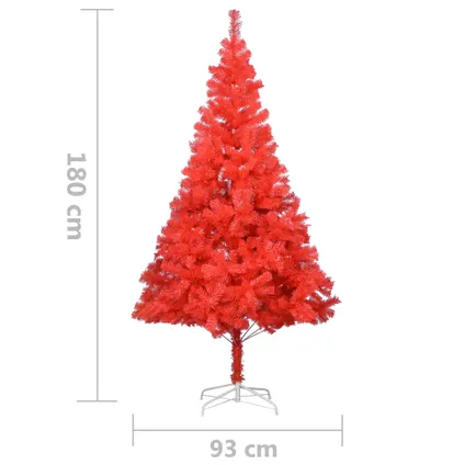 vidaXL Kunstkerstboom met standaard 180 cm PVC rood 5
