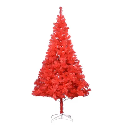 vidaXL Kunstkerstboom met standaard 210 cm PVC rood