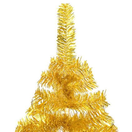 VidaXL kunstkerstboom met standaard 150cm PET goudkleurig