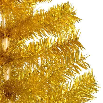 vidaXL Kunstkerstboom met standaard 150 cm PET goudkleurig 3