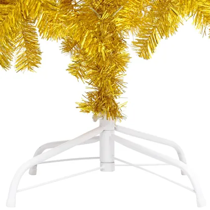 vidaXL Kunstkerstboom met standaard 150 cm PET goudkleurig 4