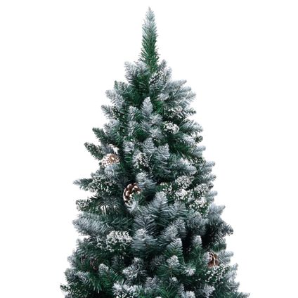 VidaXL kunstkerstboom met dennenappels en witte sneeuw 180cm