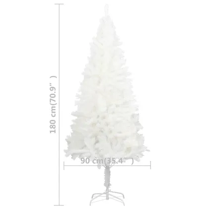 vidaXL Kunstkerstboom met levensechte naalden 180 cm wit 6