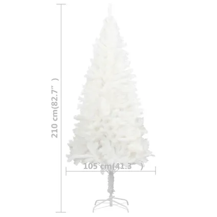 vidaXL Kunstkerstboom met levensechte naalden 210 cm wit 6
