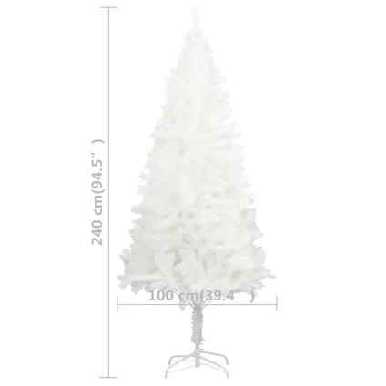 vidaXL Kunstkerstboom met levensechte naalden 240 cm wit 6