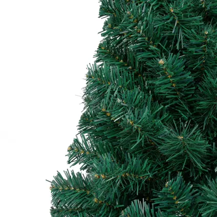 vidaXL Kunstkerstboom met standaard half 150 cm PVC groen 6
