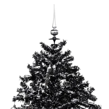 vidaXL Kerstboom sneeuwend met paraplubasis 140 cm PVC zwart 4