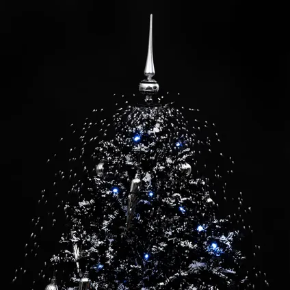 vidaXL Kerstboom sneeuwend met paraplubasis 140 cm PVC zwart 6