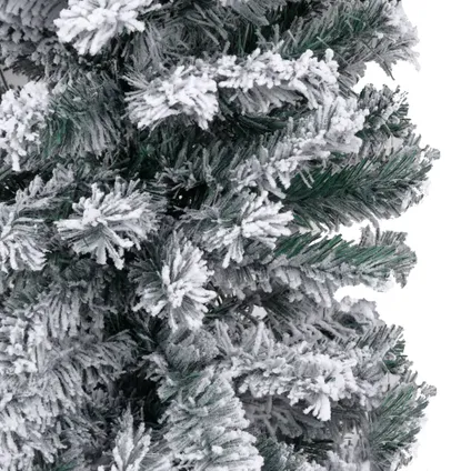 VidaXL kunstkerstboom met sneeuwvlokken smal 150cm PVC groen 4