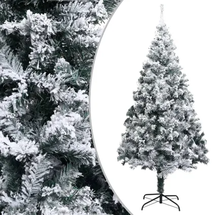 vidaXL Kunstkerstboom met sneeuw 180 cm groen
