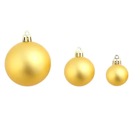 vidaXL 100-delige Kerstballenset 3/4/6 cm goudkleurig 8