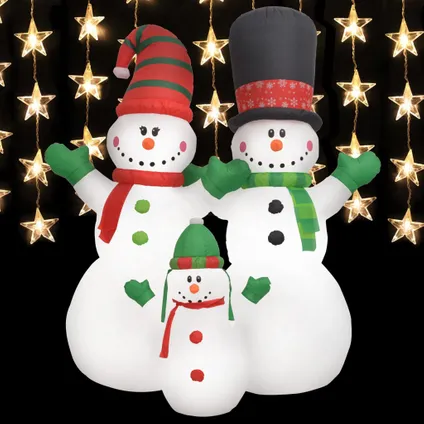 vidaXL Kerstsneeuwpoppen Santa Family opblaasbaar LED IP44 240 cm 4