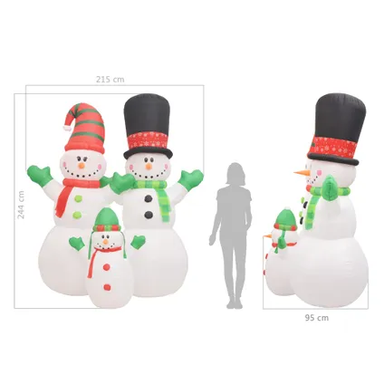 vidaXL Kerstsneeuwpoppen Santa Family opblaasbaar LED IP44 240 cm 5
