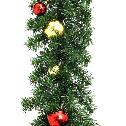 vidaXL Kerstslinger versierd met kerstballen en LED-lampjes 5 m 4