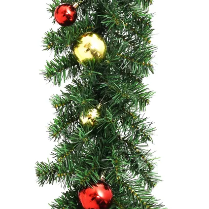 vidaXL Kerstslinger versierd met kerstballen en LED-lampjes 20 m 4